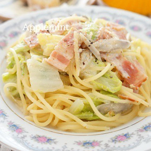 はちみつ味噌で白菜とごぼうの豆乳ゴマ味噌クリームスパゲティ