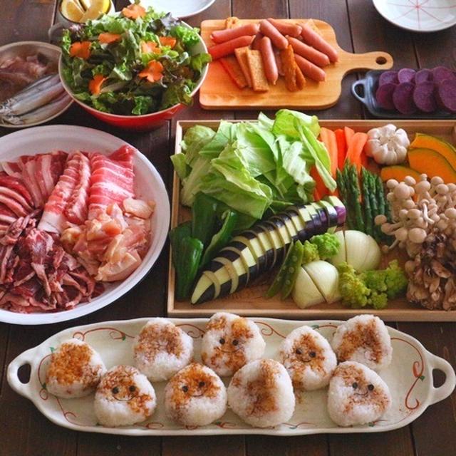 焼肉パーティー＊デコ焼きおにぎり