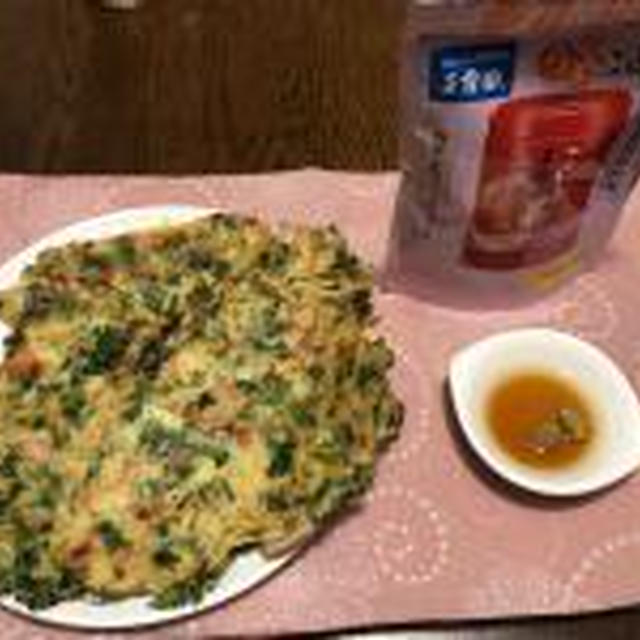 玉露園の梅こんぶ茶を使ってチヂミを作りました♪  