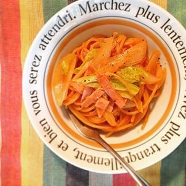 ナポリタンを鍋一つで！新玉ねぎと春キャベツ