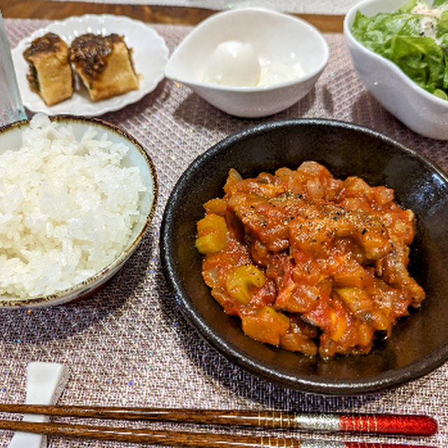塩豚のトマトソース煮込み