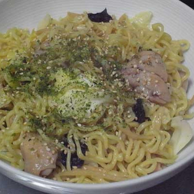 ラーメン用の粉末調味料で焼きそば