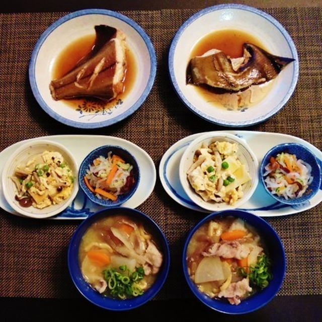 お魚メインの和食晩御飯☆高野豆腐のたまごとじ♪☆♪☆♪