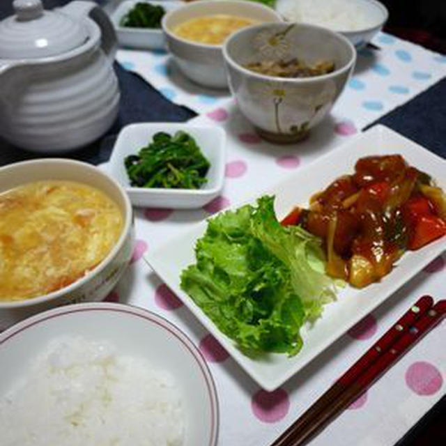 揚げずに酢豚