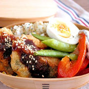 詰め方また変えた・閉らないけど美味しいよ！！　夫のわっぱお弁当