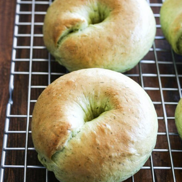 Spinach Bagelsほうれん草ベーグル