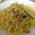 ツナとストック野菜のパスタ