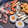 野菜苗の植え付けしてからバルコニーBBQで昼から呑み
