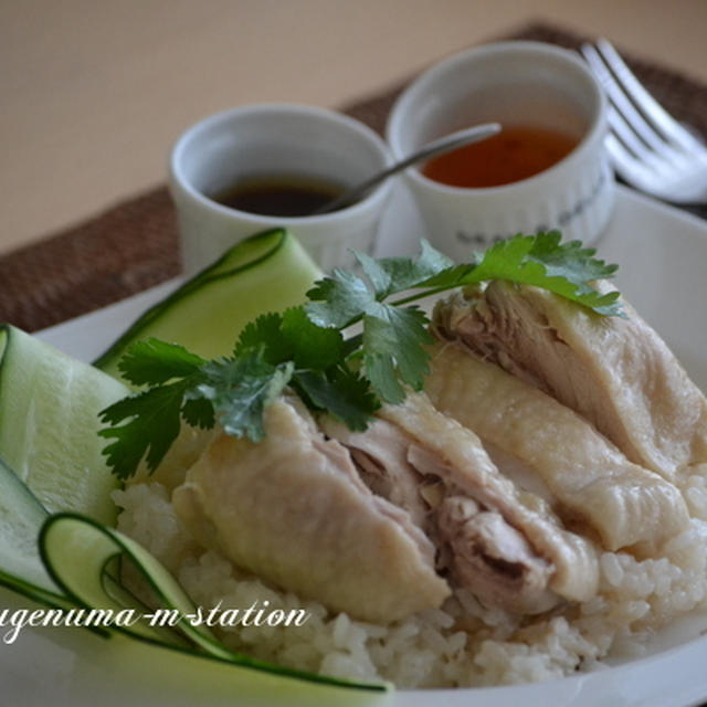 鶏が美味しい「カオマンガイ」風に。（タイ料理）