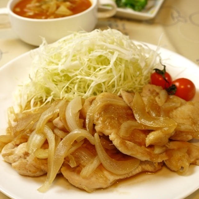鶏胸肉の柔らか生姜焼き
