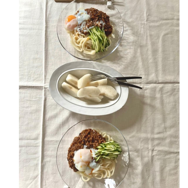 【日本のお家ごはん】 ジャージャーうどんランチ