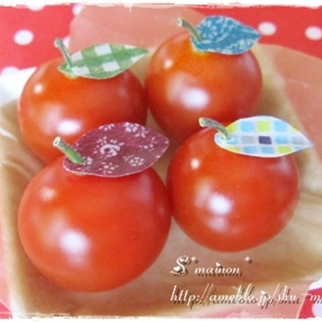 ＊可愛いトマト♡葉っぷるちゃん☆可愛いおかず＃キャラ弁＊