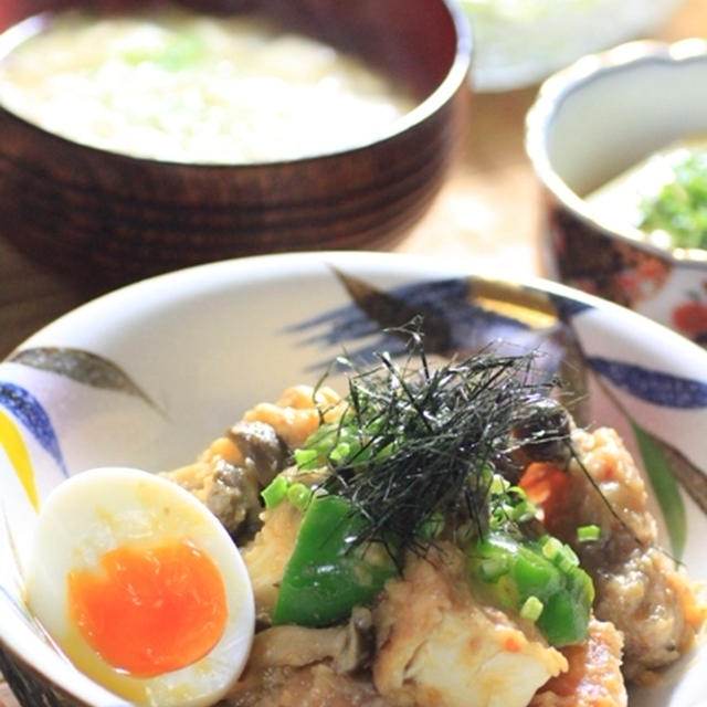 鶏と厚揚げのピリ辛味噌煮