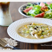 もち麦入りささみとキャベツの食べるスープ【食べる野菜パワースープレシピ】