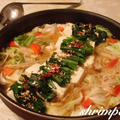 もつ鍋スープで♡もつなし！！とりと野菜のお鍋 by シュリンピさん