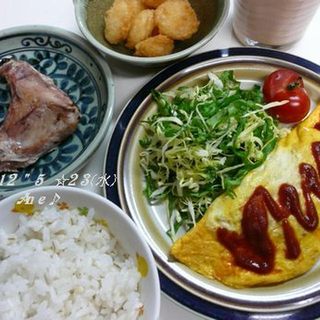 もやしオムレツ～息子夜ご飯♪