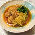鶏つくねとキャベツの韓国風煮
