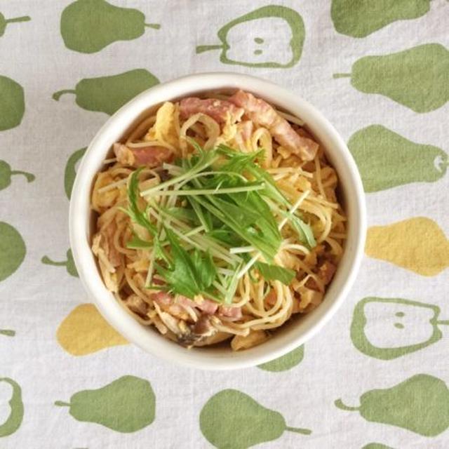 作りおきのカルボナーラ風パスタ弁当