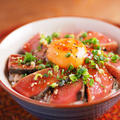海鮮ユッケ丼　、　残った刺身のリメイクレシピ