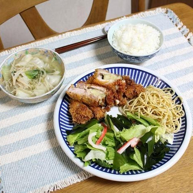 茄子チーズカツレツと梅じそスパゲッティと餃子スープでうちごはん（レシピ付）