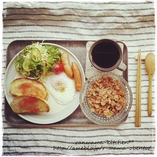 朝ごはんイロイロ**ハマってる塩麹食パン♪