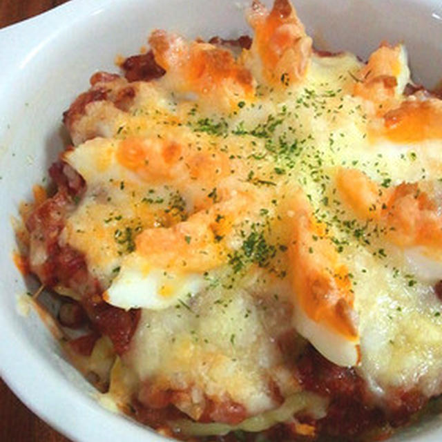 ポテトとミートソースの重ね焼きグラタン☆