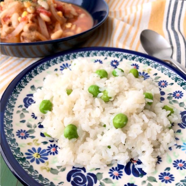 炊飯器にお任せ 後入れで色鮮やか 食欲アップに グリンピースバターライス レシピ By 栄養士まみさん レシピブログ 料理ブログのレシピ満載