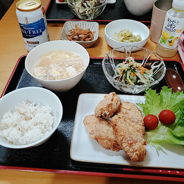 栗原はるみさんの”カリカリ唐揚げ”の晩ごはん