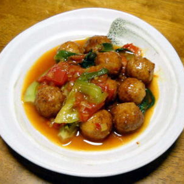 肉だんごとトマトの炒め煮