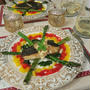 白身魚のポワレミントソース、魚介とサフランのパスタ。