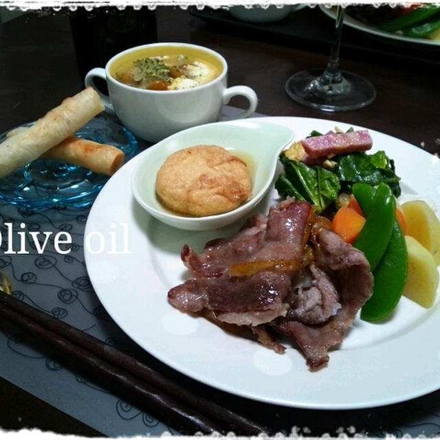 雪の朝★ちょっと早めの出勤日　豚肉のマーマレードオーブン焼きなど♪