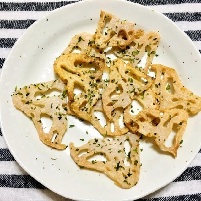 久々に蓮根買って、揚げレンコンの青海苔塩