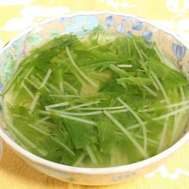 水菜のコンソメスープ　調理時間5～15分