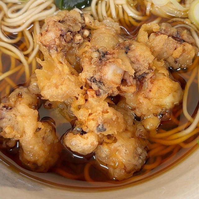 立ち蕎麦行脚「信州生そばみのがさ神田和泉町店のげそ天そば」