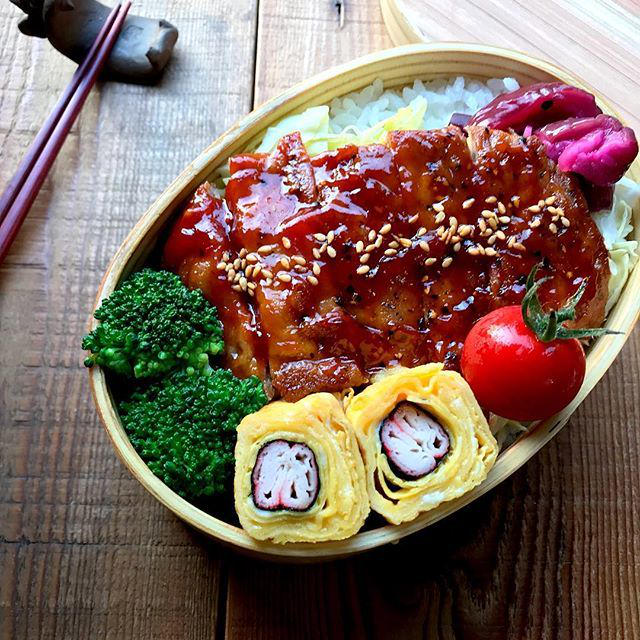 ポークチャップ弁当♡【#お弁当#のっけ弁】