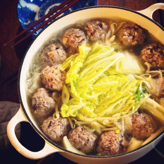 【鍋レシピ】食感最高！「椎茸とごぼうの肉団子鍋」