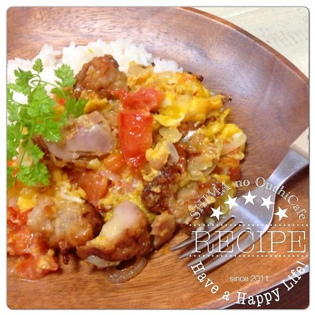 から揚げリメイク♪洋風親子丼