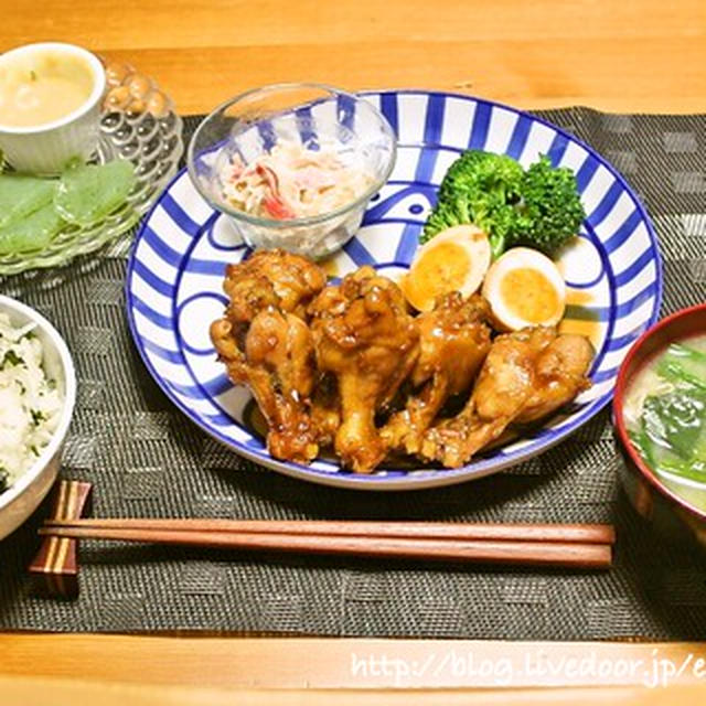 鶏のさっぱり煮の献立