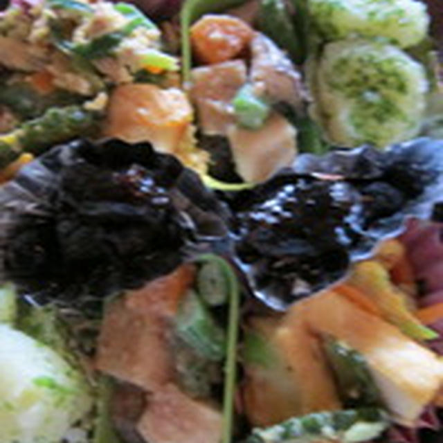 「高野豆腐と野菜の胡麻酢和え」