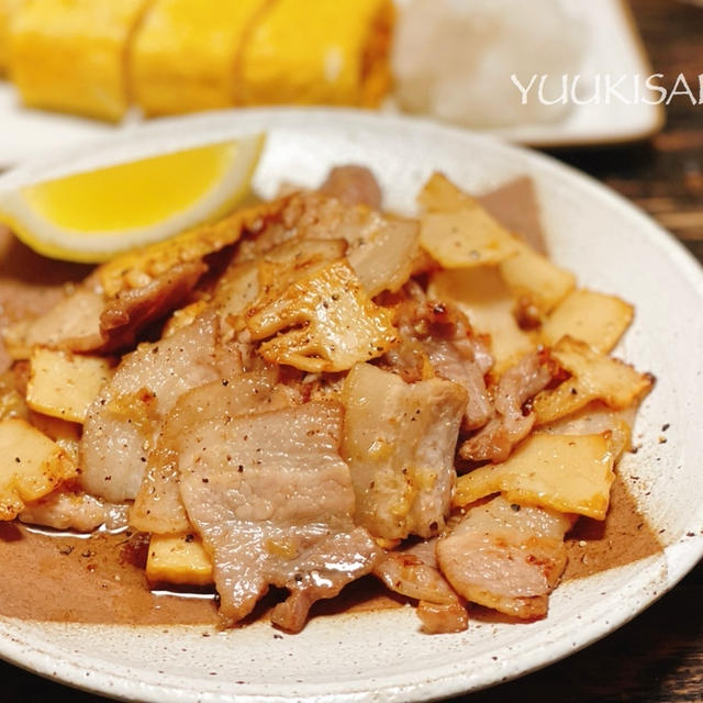 すりおろしにんにくが、ガツンと食欲そそる！旬の筍と豚バラのおつまみレシピ