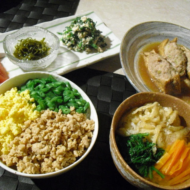 ☆三色そぼろ丼＆三色にゅうめん☆