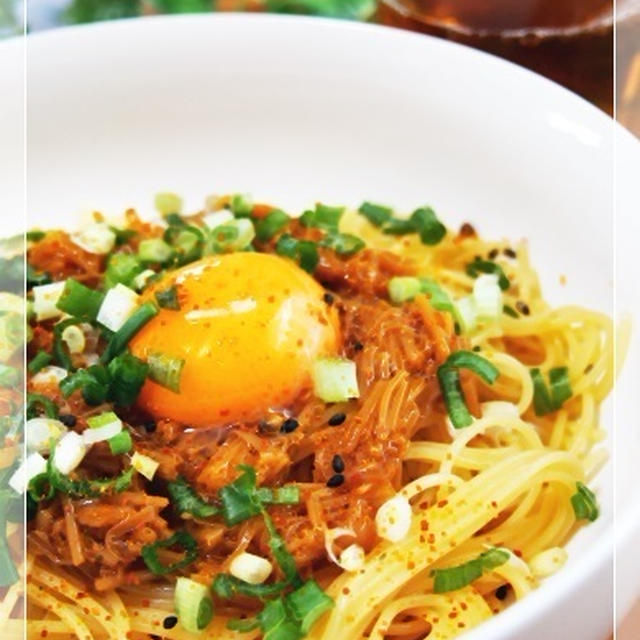 一人分のパパッと昼ごはん。なめたけパスタ。