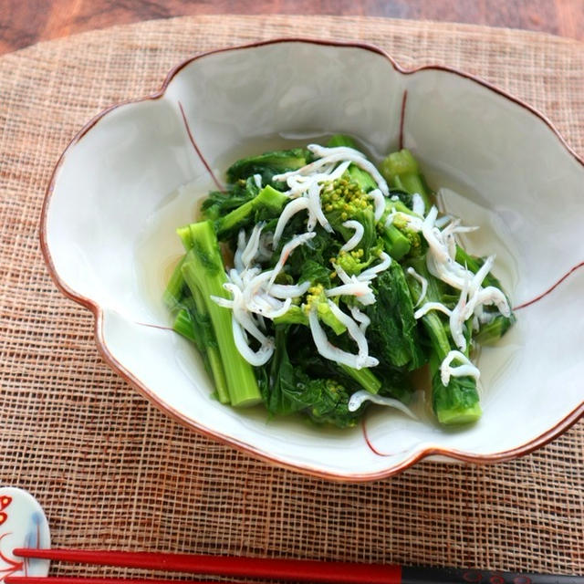 【掲載】白だし一つで簡単☆しらすと菜の花のさっと煮【#フーディストノート　#春レシピ】