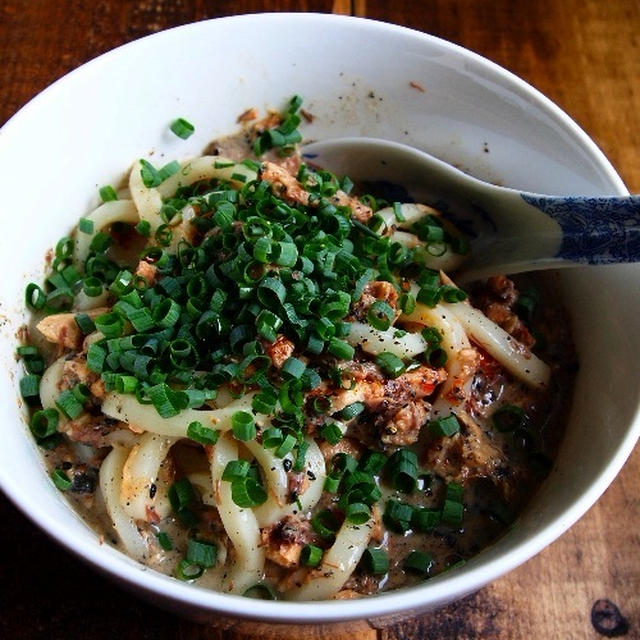 ダメなごはんをマジメに撮ってみた・その４「なんちゃって黒ごま坦々うどん」