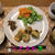 春キャベツと椎茸の肉巻きフライ＆高野豆腐のチーズサンド磯辺フライ＆人参サラダの定食♪