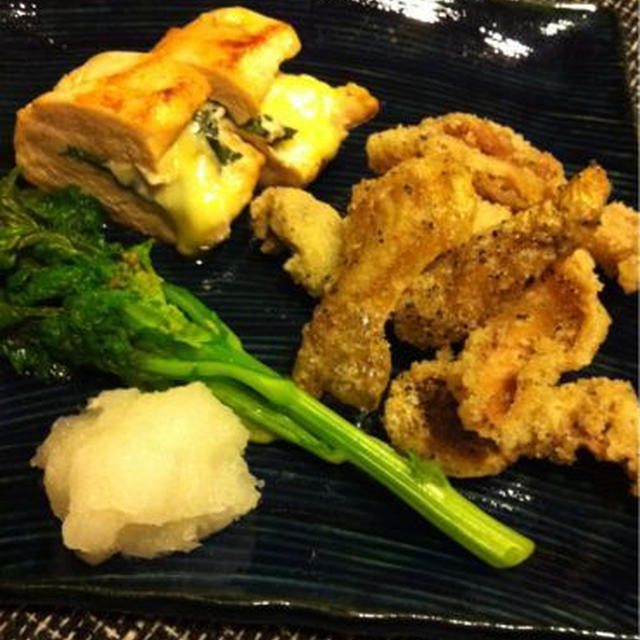 鶏皮の黒胡椒揚げ