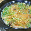 ランチや夜遅ごはんに作り置きスープで簡単！熱々ヘルシーたっぷりきのこの雑炊。