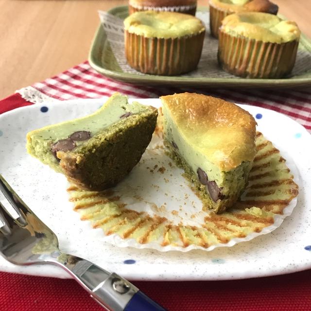 簡単！カップで抹茶チーズケーキ