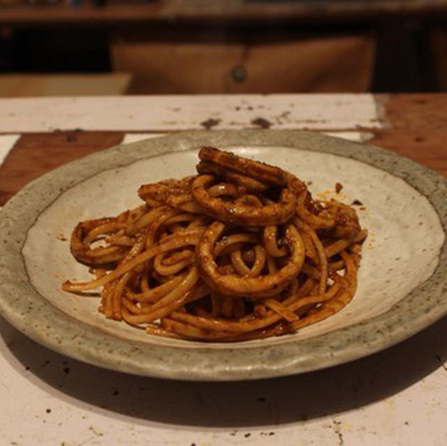 地中美術館／【recipe】イカ肝とトマトのパスタ