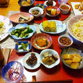 吉田のうどん、春雨サラダ、鶏天とお野菜系おつまみ+小鉢６品で晩酌